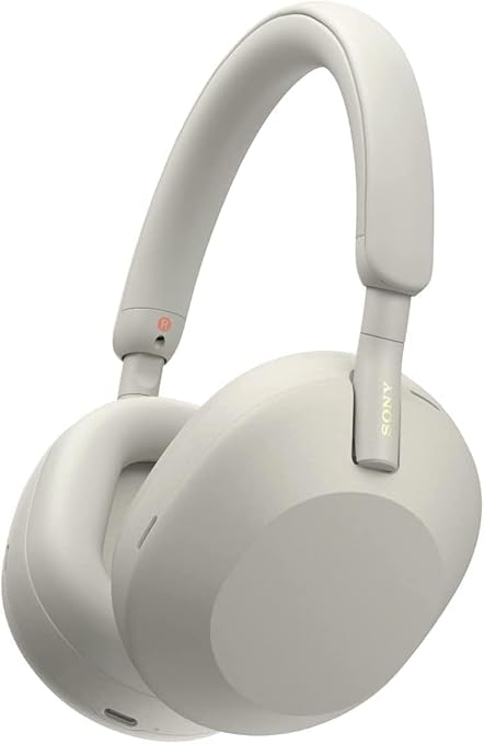Sony WH-1000XM5 over-ear headphones in beige